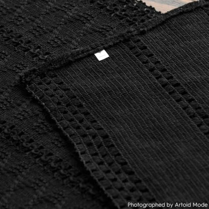 Artoid Mode Black Woven Farmhouse Hollow Table Runner 12x48 Inch - color: Black, size: 12" x 48", Table Runner