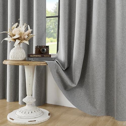 ChrisDowa Grey Blackout Curtains 45 Inches Long 2 Panels for Bedroom - color: Grey, size: 52"W x 45"L (Pack of 2)