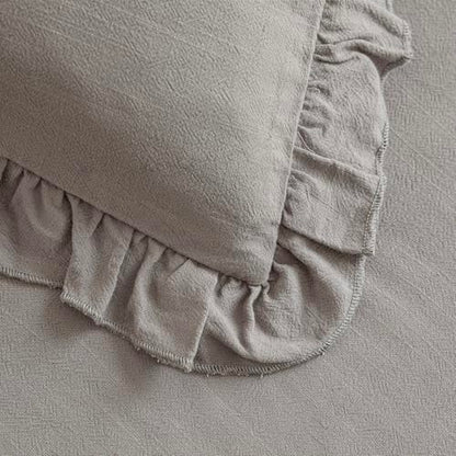 Foindtower Linen Fringe Ruffle Throw Pillow Covers 18×18 Inch Taupe Gray - color: Cinder, size: 18" x 18" (Pack of 2)