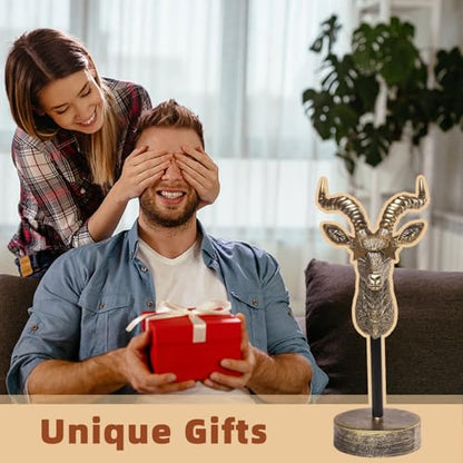 Handcrafted Resin Sculpture (Antelope)- Modern Home Decor Accent, Trending Living Room & Office Decor, Elegant Tabletop & Shelf Decor for Desk, Bookshelf, Nightstand - Unique Gift Idea - style: Antelope