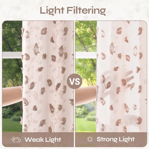 BGment Mocha Linen Curtains for Living Room 84 inches Long - 2 Panels - color: Mocha, size: 52"W x 84"L (Pack of 2)