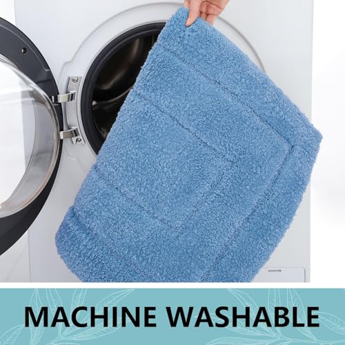 Buganda Microfiber Bathroom Rugs 70x24, Soft Shaggy Absorbent Bath Rugs - color: Blue, size: 70" X 24"