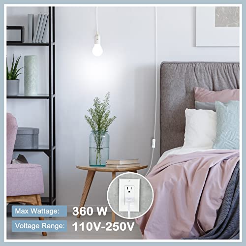 JACKYLED Extension Hanging Lantern Cord Cable 15Ft UL 1 Pack - style: 15Ft-White