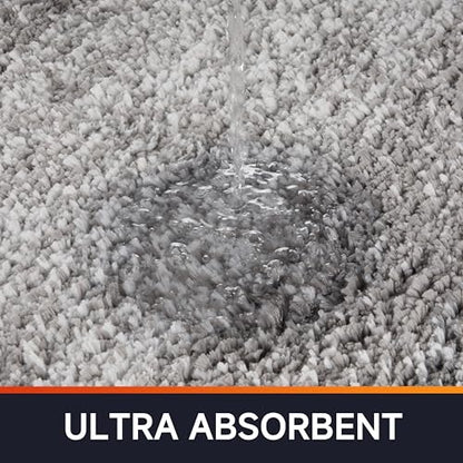 Bathroom Rugs,Soft Microfiber Shaggy Bath Mats,24"x16" Grey - color: Grey, size: 1'4" x 2' (Rectangular)