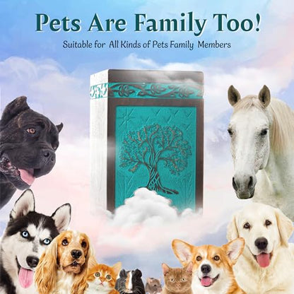Tree of Life Wooden Urn for Human Ashes, X-Large 250 Cu in, Teal - color: Teal Green, size: X-Large (250 cu in)