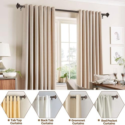 KAMANINA Square Finials for Curtain Rods 1 and 7/8 Inch, Set of 2, Bornze - color: Antique Bronze