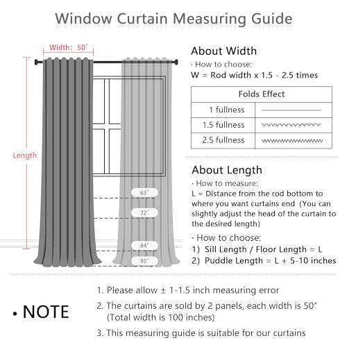 MEETSKY Boho Taupe 95% Blackout Bedroom Curtains 50Wx84L,2 Panels - color: Khaki, size: 50"W x 84"L (Pack of 2)