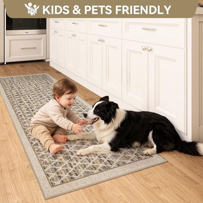 Runner Rug for Washable,Low Pile Kitchen Runner Rug,2x5ft,Beige - color: Beige, size: 2'x5'
