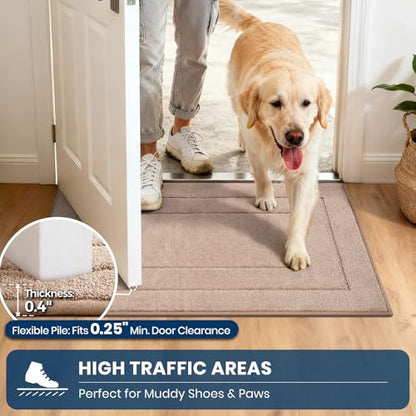 PURRUGS Kitchen Rug, Kitchen Mat, 24" x 35.5", Beige - color: Beige, size: 24" X 35.5"