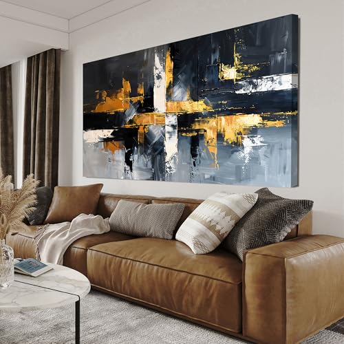 Abstract Canvas Wall Art Decor Black and Gold Wall Art Prints 20" X 40" - color: TB-01O, size: 40"L x 20"W
