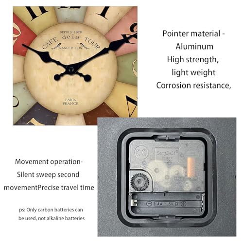 Farmhouse Wooden Wall Clocks Battery Operated 10 Inch - color: Colorful1, size: 10 Inch