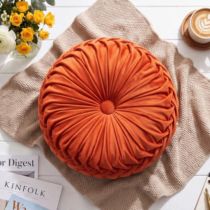 Drydiet 1 Pcs Round Throw Velvet Pillow (Rust, 15'') - color: Rust, size: 15''