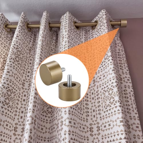 LEIFIDE 4 Pack Curtain Rod Finials Curtain Rod End Cap Finials for Curtains Rods of 7/8 and 1 Inch Diameter (Gold) - color: Gold