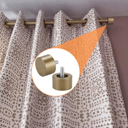 LEIFIDE 4 Pack Curtain Rod Finials Curtain Rod End Cap Finials for Curtains Rods of 7/8 and 1 Inch Diameter (Gold) - color: Gold