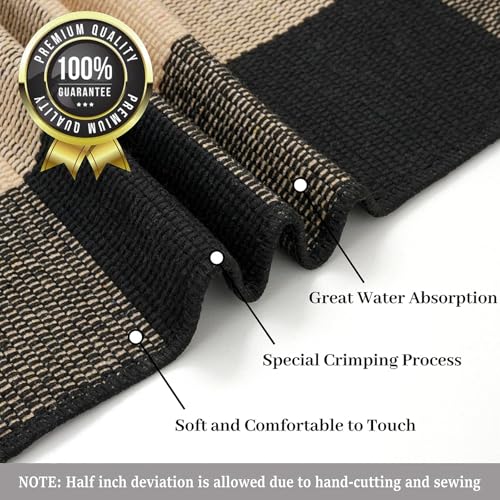 KILOCOCO Buffalo Plaid Checkered Rug 5x7 ft Living Room Rug Brown and Black - color: Brown and Black, size: 5' x 7' (Rectangular)