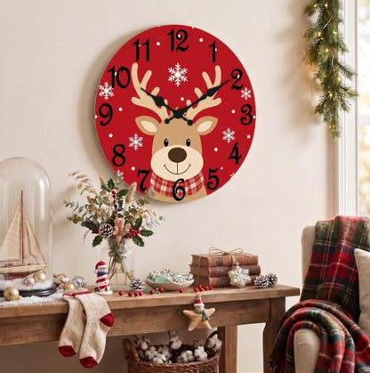 ArtSocket Round Wall Clock Silent Non-Ticking 12", Christmas Tree - color: Christmas Tree 03