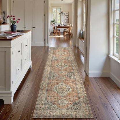 Lahome Oriental Hallway Runner Rug, 2.5x8 Kitchen Runner Non Slip - color: Terracotta, size: 2.5' x 8' (Runner)