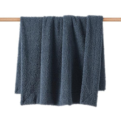 HiEnd Accents Teddy Midnight Blue 60x90 inch Boucle Throw Blanket - color: Midnight Blue, size: 60" x 90"