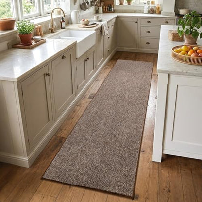 2x6 Coffee/White Runner Rug Washable Non-Slip for Kitchen Hallway Bathroom - color: 10 Coffee/White, size: 2' x 6' (Runner)