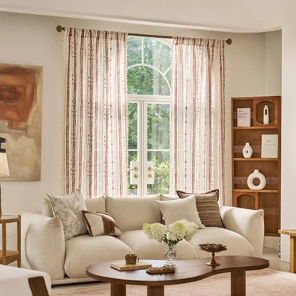 Terracotta Boho Curtains for Living Room with Tassel 63 Inch 2 Panel - color: T-terracotta, size: 52"W x 63"L (Pack of 2)
