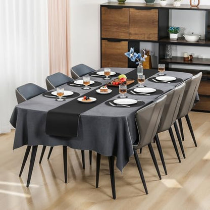 Myir JUN 14" Round Placemats Set of 4, Reversible Dual-Color Place Mats - color: Black