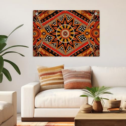 Boho Sunburst Banner Flag Wall Art, Boho Banner Flag Wall Hanging Decor - color: Multi 0661