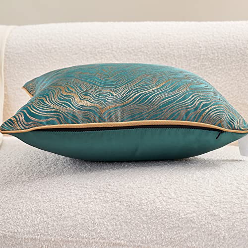 Avigers Throw Pillow Cover 18 x 18 Inch, Teal, Rayon Blend, Hidden Zipper - color: Teal, size: 18" x 18" (Pack of 1)