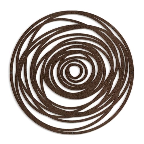 SIGNLEADER Metal Wall Art Decor Abstract Geometric Circles Minimalist Modern Abstract Wall Sculpture Hangings Home Decoration for Living Room, Bedroom, Bathroom, Kitchen, Outdoor - 18" Bronze