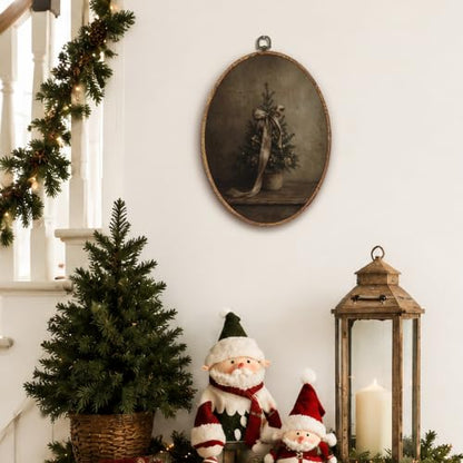 Yorhifa Moody Bow Christmas Tree Framed Wall Art 8.5x11.5in - color: Moody Bow