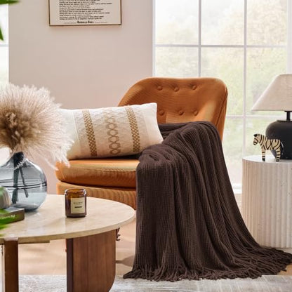 inhand Chenille Taupe Brown Throw Blanket for Couch Bed,50"x60" - color: Taupe Brown, size: 50"x60"