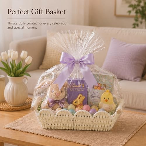 Coeusy Set of 2 Paper Rope Scalloped Baskets, Cute Wicker Baskets White - color: White