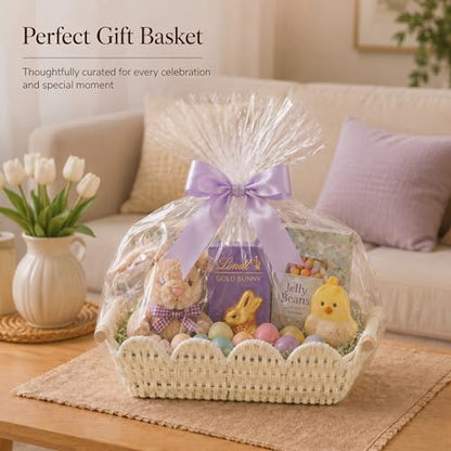 Coeusy Set of 2 Paper Rope Scalloped Baskets, Cute Wicker Baskets White - color: White