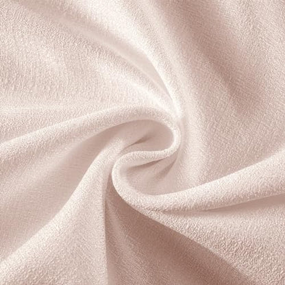 Melodieux Light Pink Semi Sheer Curtain Valance for Kitchen Cafe Small Windows Linen Rustic Rod Pocket Valance, 52 by 18 Inch, 1 Panel - color: Light Pink, size: 52"W x 18"L (Pack of 1)