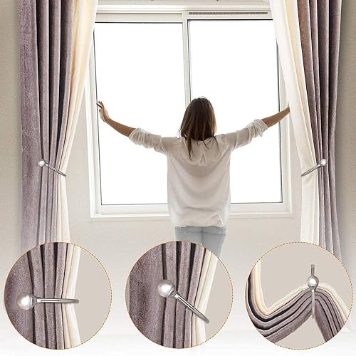 COCIVIVRE 4 Pack Curtain Holdbacks Wall Mounted Curtain Tiebacks Hooks - color: Golden, size: 4 Pack
