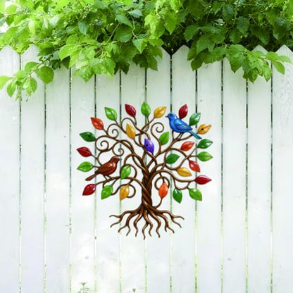EVERJOYCRAFT Tree of Life Metal Wall Art Decor 10.7" Leaves Wall Sculpture