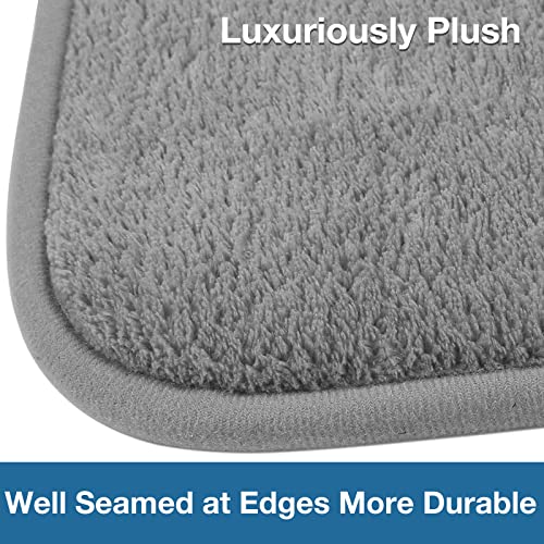Long Bathroom Runner Rug Narrow Skinny Thin Bath Mat Non Slip Washable Grey - color: Grey, size: 16" x 47"