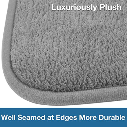 Long Bathroom Runner Rug Narrow Skinny Thin Bath Mat Non Slip Washable Grey - color: Grey, size: 16" x 47"