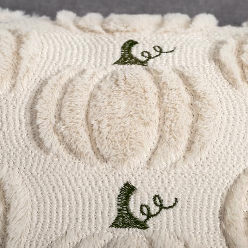 Fall Pumpkin Pillow Covers 16x16 Set of 2 Beige Fall Farmhouse Decor - color: Beige Pumpkin, size: 16" x 16" (Pack of 2)