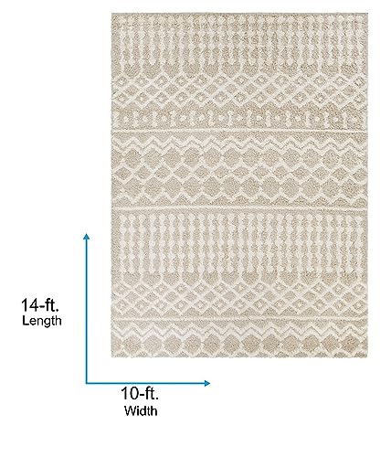 Livabliss Hapsburg Moroccan Shag Area Rug,10' x 14',Beige - color: Beige, size: 10' x 14' (Rectangular)