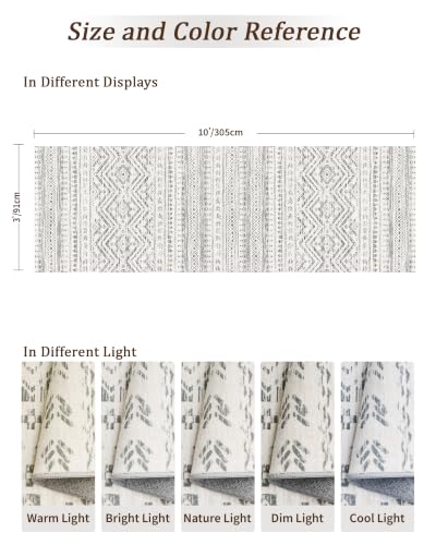 Miukiki 3x10 Runner Rug Washable Non Slip Runner Rug for Hallway Grey - color: Grey, size: 3' x 10' (Runner)