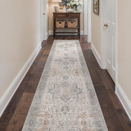 BESBLEE 2'6"x12' Washable Runner Rug Non Slip for Hallway Light Taupe Brown - color: Light Taupe Brown, size: 2'6" x 12' (Runner)