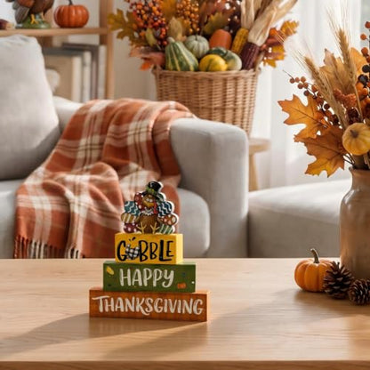 Smile Thanksgiving Wooden Block Decor - style: Thanksgiving Gobble