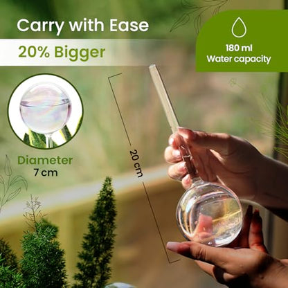 Iridescent Self Watering Globes, Glass Rainbow Plant Watering Globes, Self Watering Planter Insert, Automatic Plant Waterer Indoor (Medium-4 Pcs Iridescent, Medium) - color: Medium - 4 Pcs (Pack of 1)
