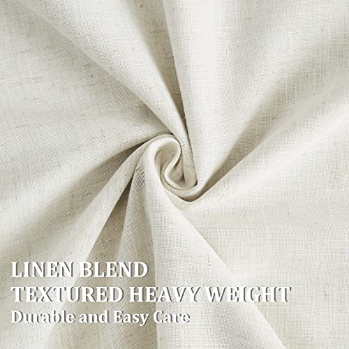 Vision Home Natural Pinch Pleated Full Blackout Curtains Linen Blended Room Darkening Window Curtains 63 inch for Living Room Bedroom Thermal Insulated Pinch Pleat Drapes with Hooks 2 Panel 40"Wx63"L - color: Natural, size: 40"W x 63"L (Pack of 2)