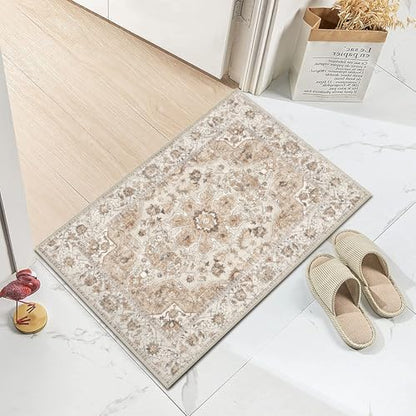 Washable Hallway Runner Rug 2x3: Non Slip Runner Rugs with Rubber Backing - color: Beige, size: 2' x 3' (Rectangular)