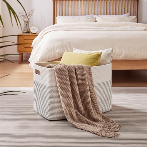 OIAHOMY 108L Extra Large Blanket Basket Dog Toy Basket Black/White - color: Black/White