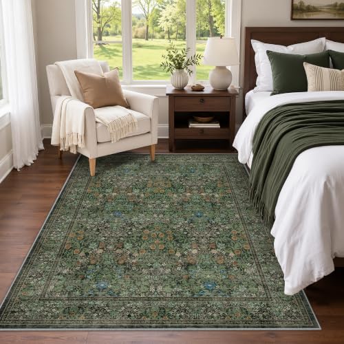 3x5 Rug Small Area Rug Abstract Washable Entryway Rugs, Green - color: Dark Green, size: 3' x 5' (Rectangular)