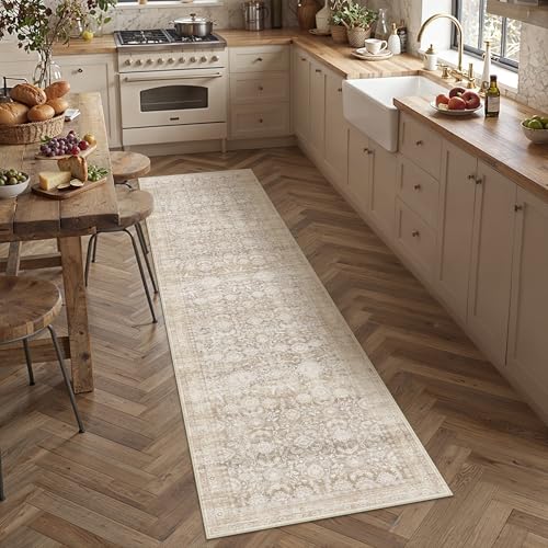 Beige 2x8 Runner Rug Neutral Distressed Carpet - color: Accent | Beige, size: 2' x 8' (Runner)