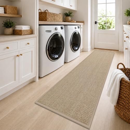 DEXI Ultra Thin Hallway Runner Rug 28x96, Non Slip Entryway Rugs,Beige - color: Beige, size: 28" X 96" (Runner)