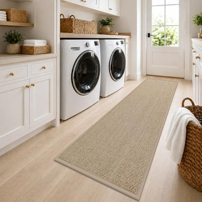 DEXI Ultra Thin Hallway Runner Rug 28x96, Non Slip Entryway Rugs,Beige - color: Beige, size: 28" X 96" (Runner)